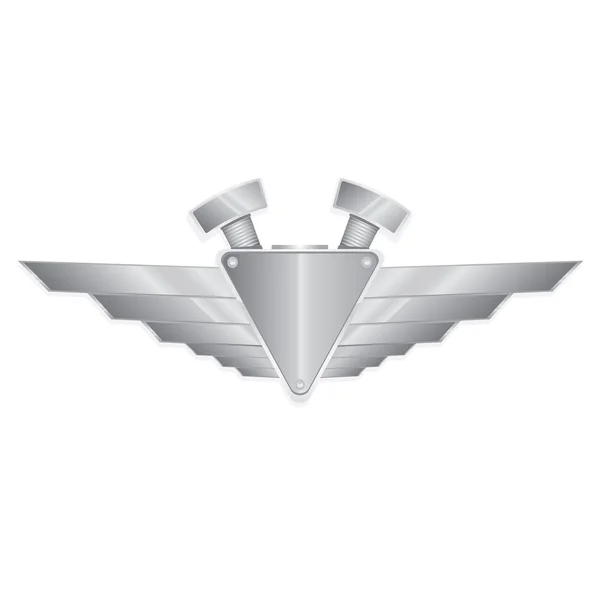 Badge automobilistico metallico vettoriale su bianco . — Vettoriale Stock