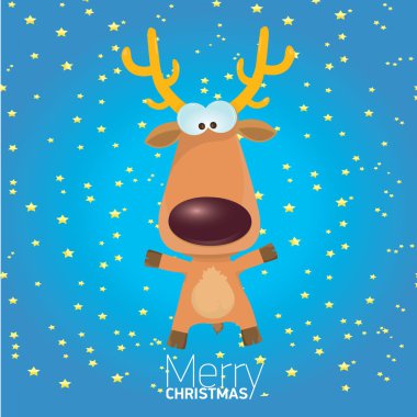  cartoon Christmas reindeer character. clipart