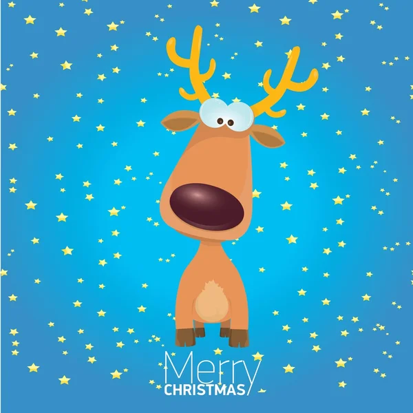 Vector cartoon Christmas reindeer character. — Stock Vector