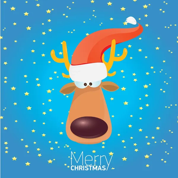 Vector cartoon Christmas reindeer character. — Stock Vector