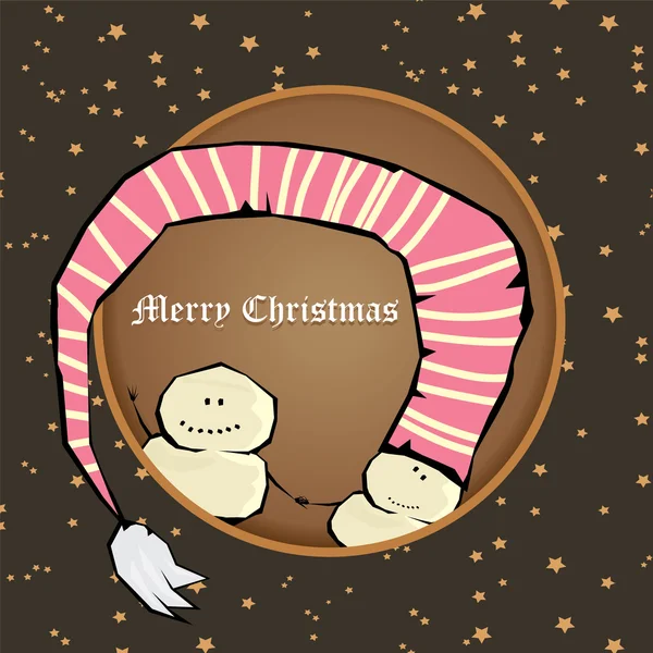 Komik karikatür merry christmas illüstrasyon vektör — Stok Vektör