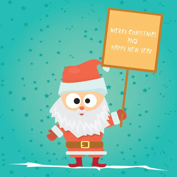 Ilustrasi kartun komik Vector merry Christmas - Stok Vektor