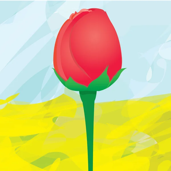 Vector red rose flower background. — Stock Vector