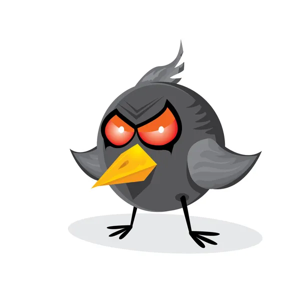 Vector bad angry black raven bird. — Stock Vector