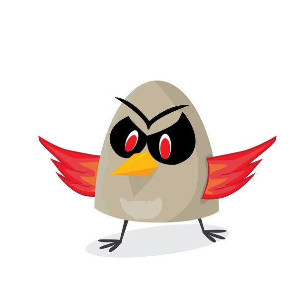 Vector slechte vogel. grappige vogel karakter — Stockvector