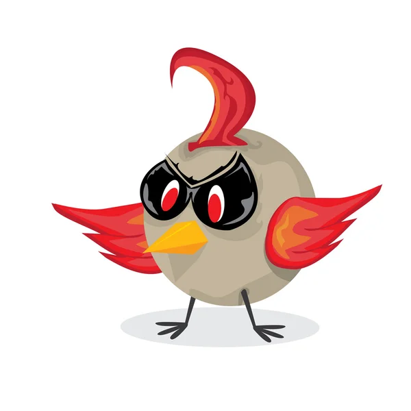 Vektör kötü bir kuş. komik kuş karakteri — Stok Vektör