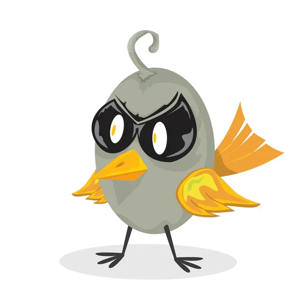 Vector bad bird. funny bird character — Stock Vector