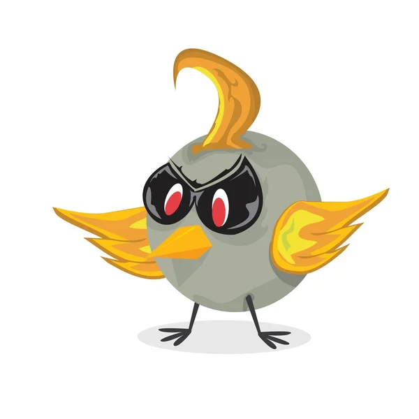 Vector bad bird. funny bird character — Stock Vector