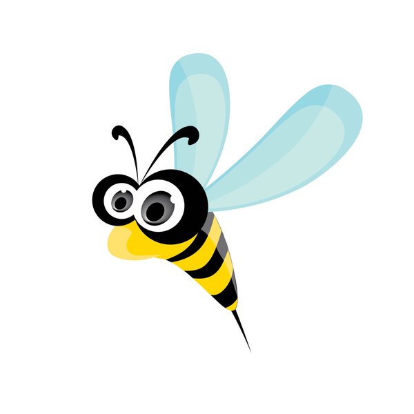 Cartoon cute bright baby bee. vector illustration.