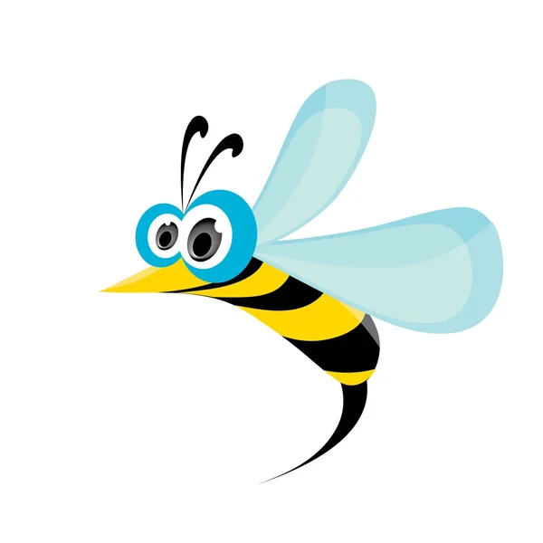 Cartoon cute bright baby bee. vector illustration. — Stock Vector