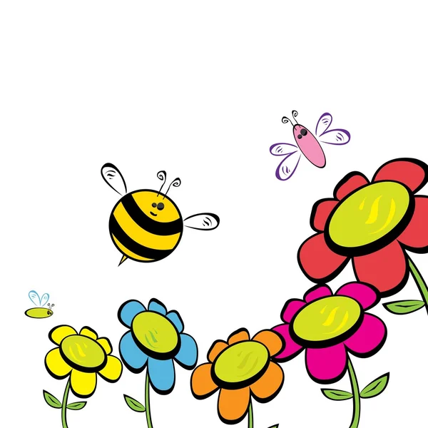 Cartoon schattige heldere baby bee. vectorillustratie. — Stockvector