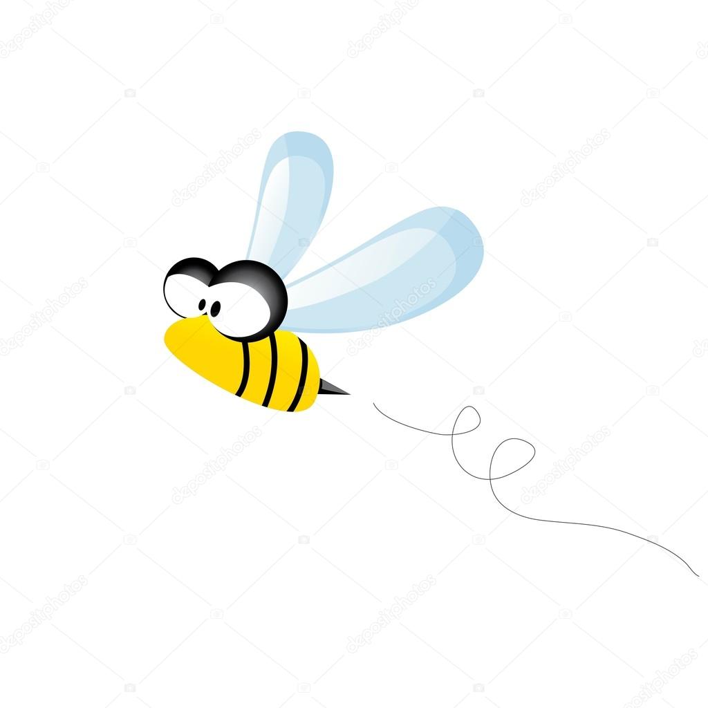 Cartoon cute bright baby bee. vector illustration.