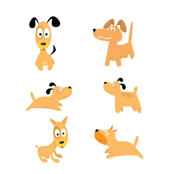 Σύνολο χαριτωμένα σκυλιά. διάνυσμα συλλογή κουτάβια — Διανυσματικό Αρχείο