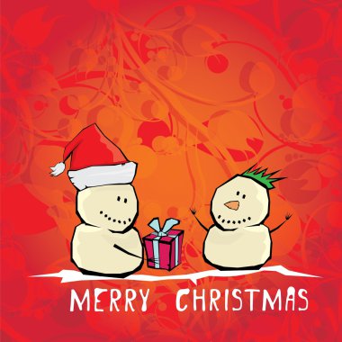 komik karikatür merry christmas illüstrasyon vektör