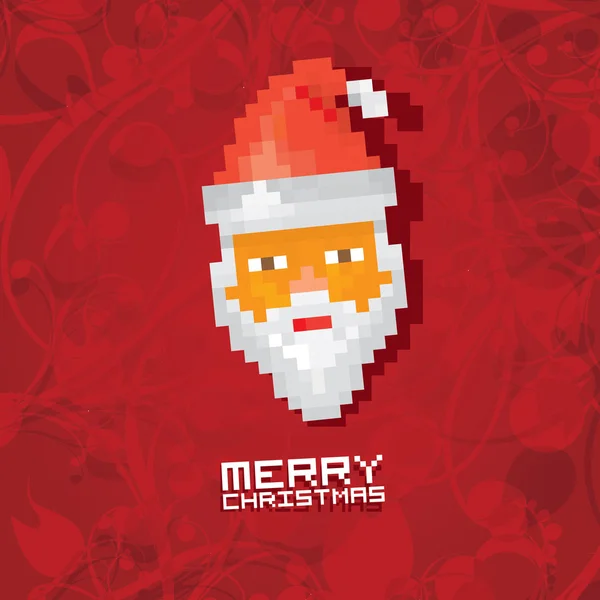 Weihnachten Pixel Stil Hipster Grußkarte. — Stockvektor