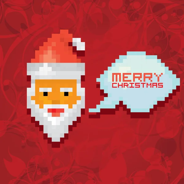 流行に敏感なグリーティング カード クリスマス ピクセル スタイル. — ストックベクタ