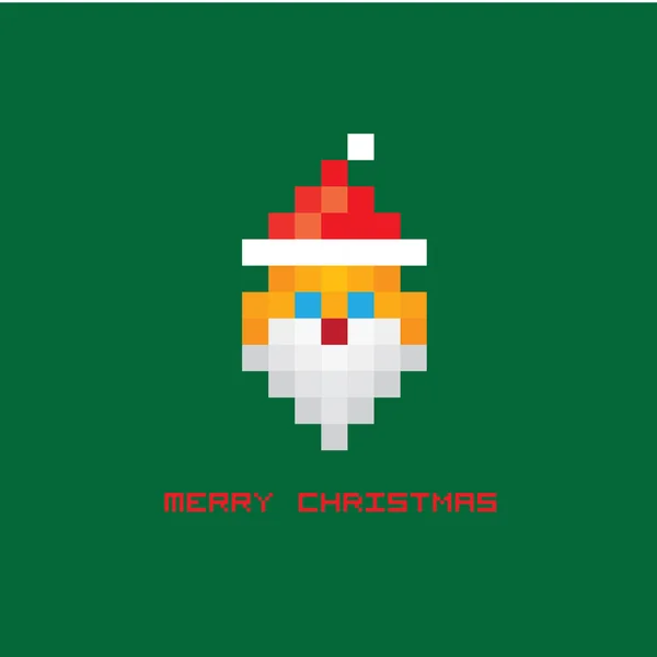 Christmas pixel style hipster greeting card. — Stock Vector