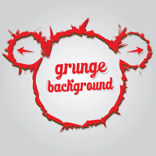 Vector Grunge brillante rojo forma banner fondo — Vector de stock