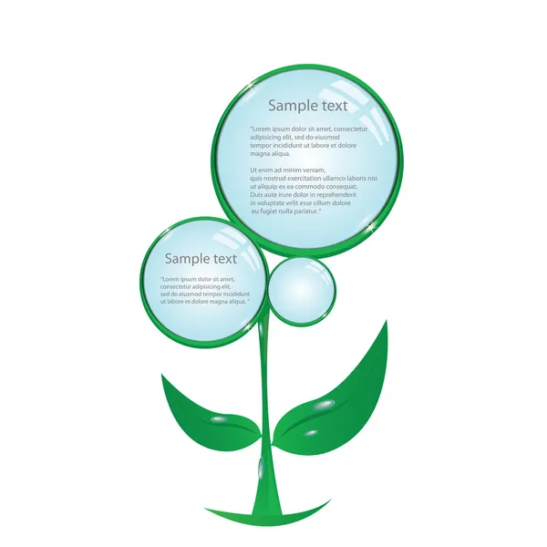 Botón verde eco floral. concepto de vector verde bio — Vector de stock
