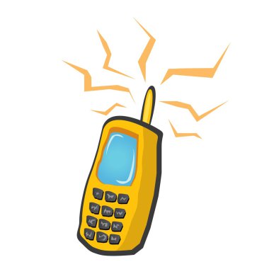 vektör doodle cep telefon simgesi. karikatür telefon.