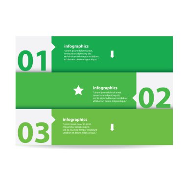 Yeşil modern düz tasarım infographics