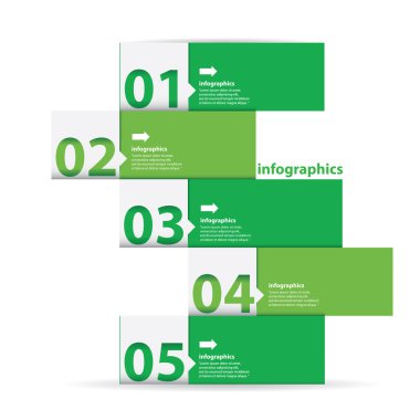 Yeşil modern düz tasarım infographics