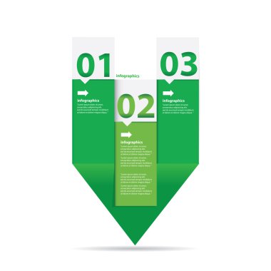 Yeşil modern düz tasarım infographics