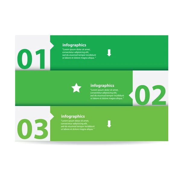 Verde Infografías modernas de diseño plano — Vector de stock