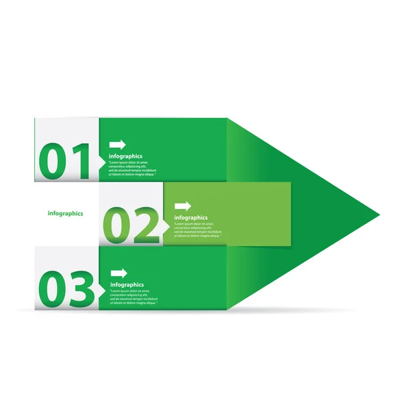 Vert infographies de design plat moderne — Image vectorielle