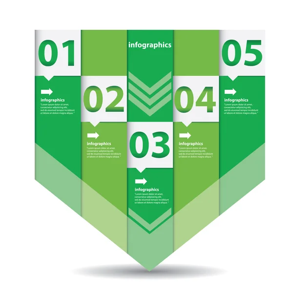 Infografica di design piatto moderno verde — Vettoriale Stock