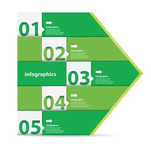 Verde Infografías modernas de diseño plano — Archivo Imágenes Vectoriales