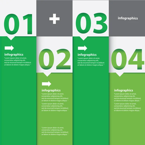 Verde Moderno design plano infográficos — Vetor de Stock