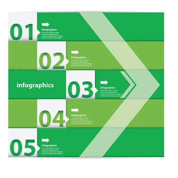 Vert infographies de design plat moderne — Image vectorielle