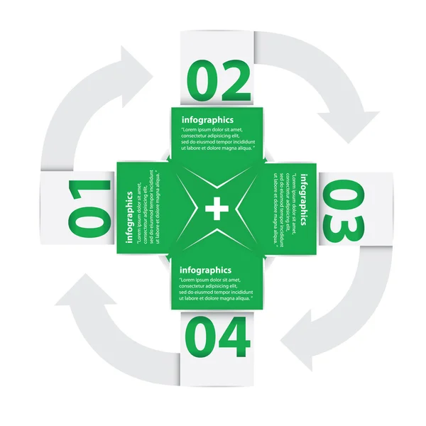 緑の近代的なフラットなデザインのインフォ グラフィック — ストックベクタ