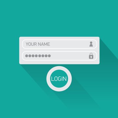 Login Web sitesi şablonu düz tasarım vektör.