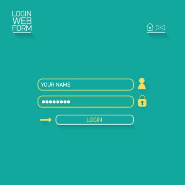 Login Web sitesi şablonu düz tasarım vektör.