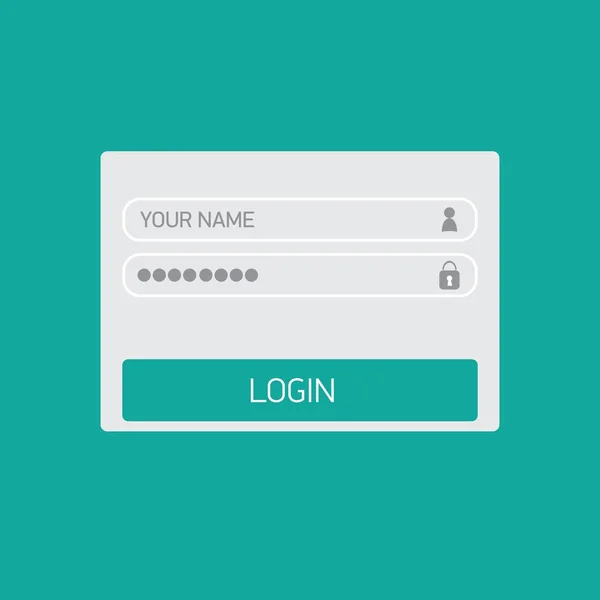 Vector login website sjabloon plat ontwerp. — Stockvector