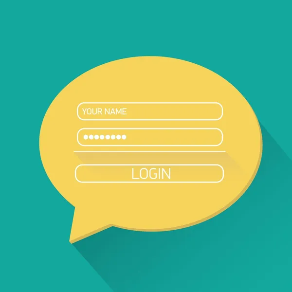 Vector Login plantilla de sitio web de diseño plano . — Vector de stock