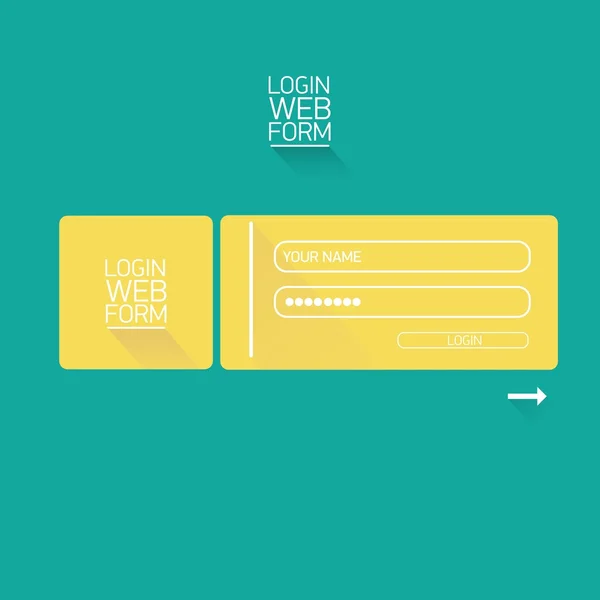 Vector Login plantilla de sitio web de diseño plano . — Vector de stock