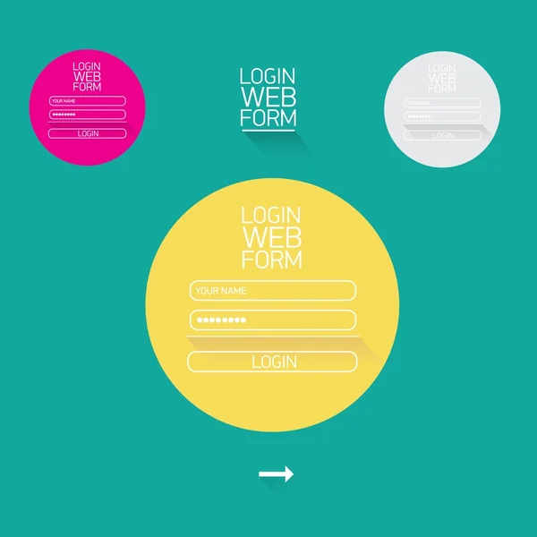 Modèle de site Web Vector Login design plat . — Image vectorielle