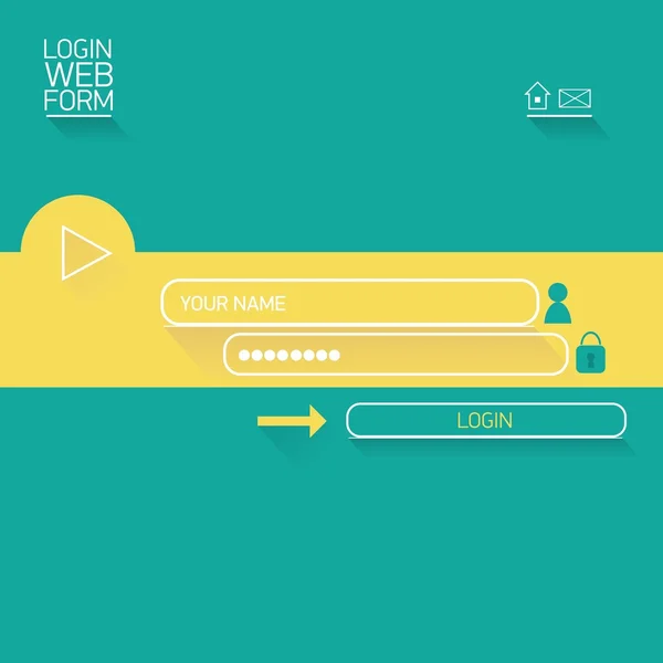 Vector Login plantilla de sitio web de diseño plano . — Vector de stock