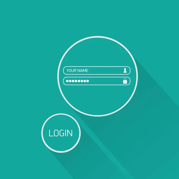 Vector Login plantilla de sitio web de diseño plano . — Vector de stock