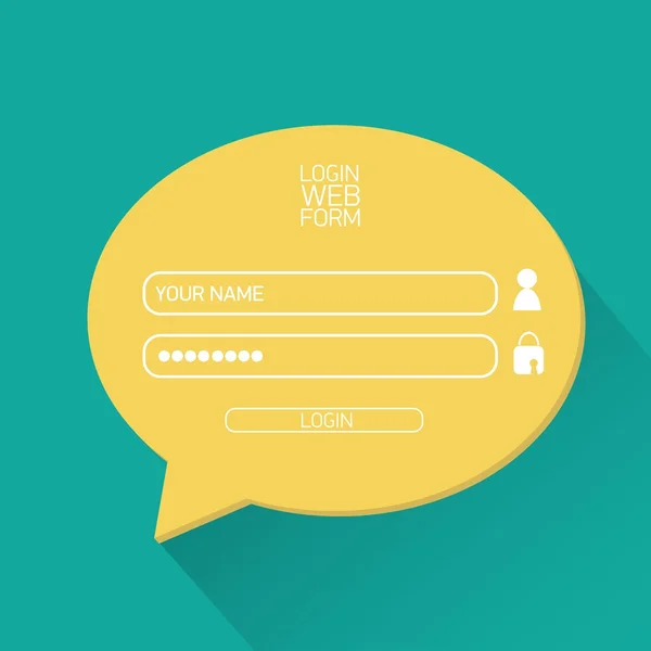 Vector Login plantilla de sitio web de diseño plano . — Archivo Imágenes Vectoriales