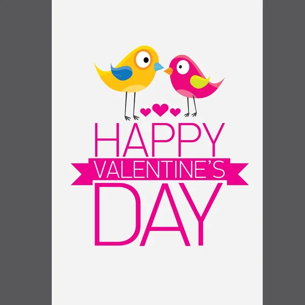 Valentine day beautiful card with couple birds — Stock Vector