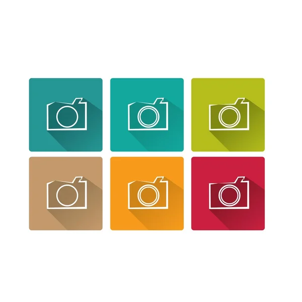 Retro Camera flat icon vector illustration — Stock Vector