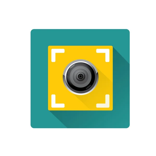 Retro camera platte pictogram vectorillustratie — Wektor stockowy