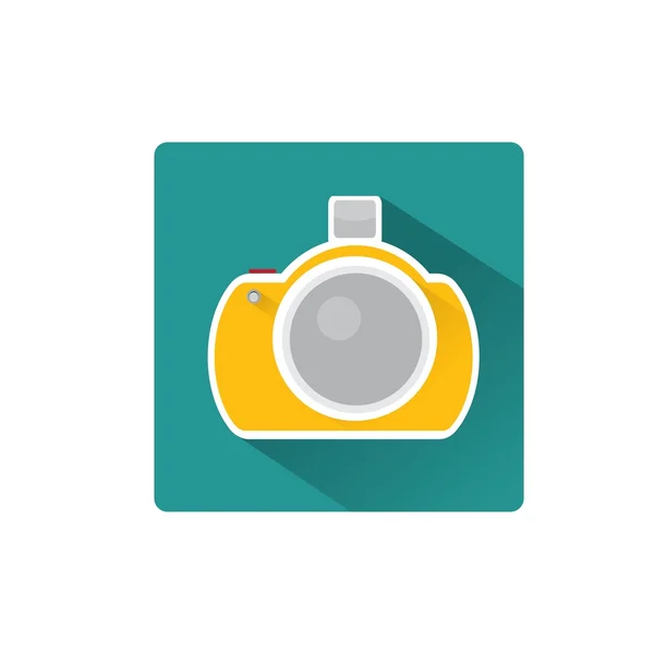 Retro camera platte pictogram vectorillustratie — Wektor stockowy