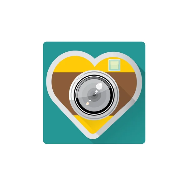 Photo Camera flat icon vector illustration — Stock Vector