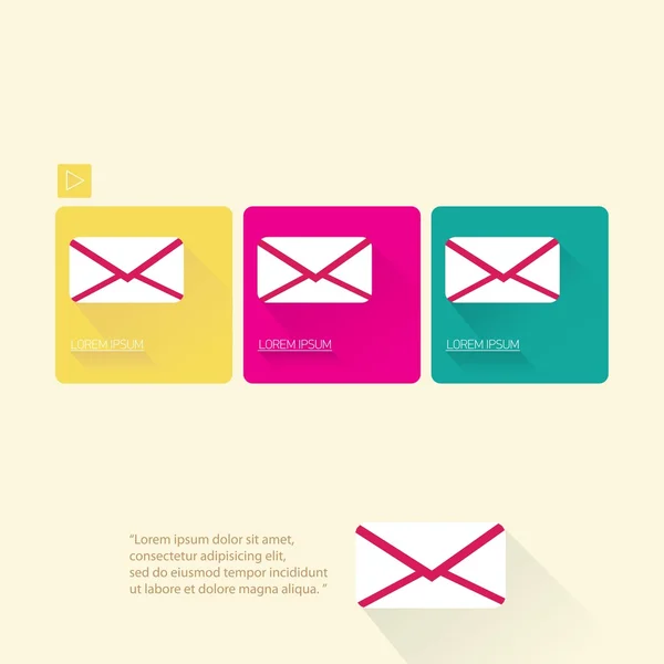 Platte pictogram van vector e-mail bericht. — Stockvector