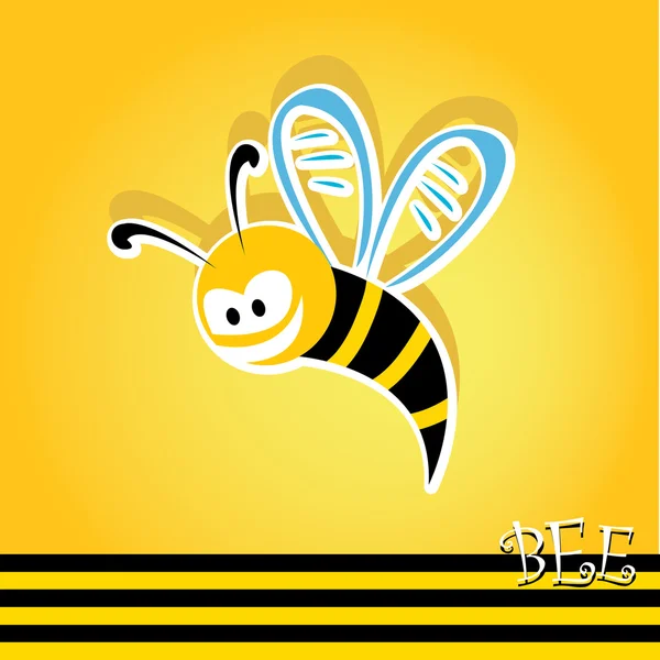 Desenho animado bonito abelha bebê brilhante. ilustração vetorial . —  Vetores de Stock